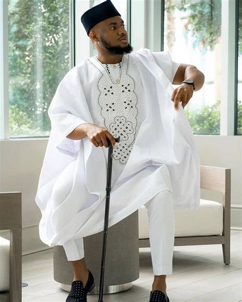 White Agbada Babariga Pcs Men S Kaftan African Clothing Etsy