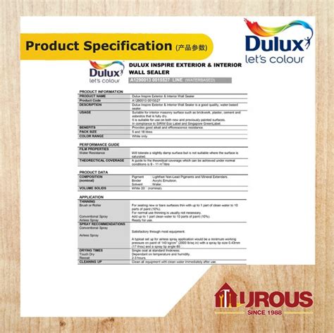 Dulux Inspire Exterior Interior Wall Sealer Litre Aurous