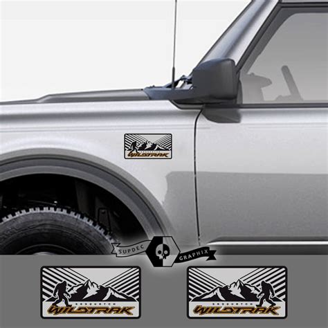 2 New Ford Bronco Wildtrack Mountain Decal Vinyl Emblem Sasquatch Logo