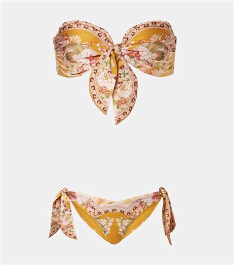 Zimmermann Wylie Scarf Tie Floral Bikini Zimmermann