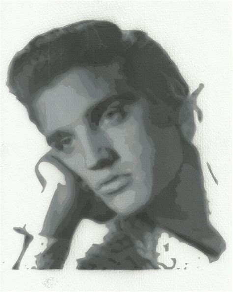 Greyscale Elvis Presley Stencil Art By D A M I A N On Deviantart