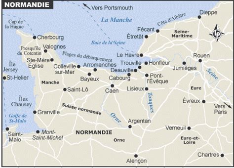 carte de la normandie vacances arts guides voyages