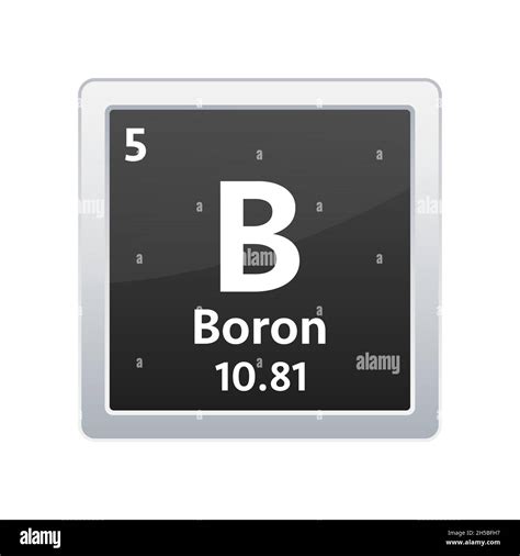 Boron Symbol Chemical Element Of The Periodic Table Vector Stock