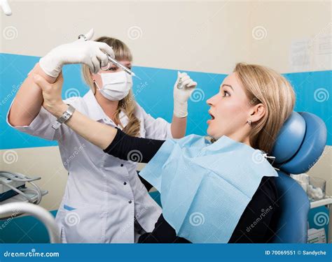 Doctor Examines the Oral Cavity on Tooth Decay. Caries Protection ...