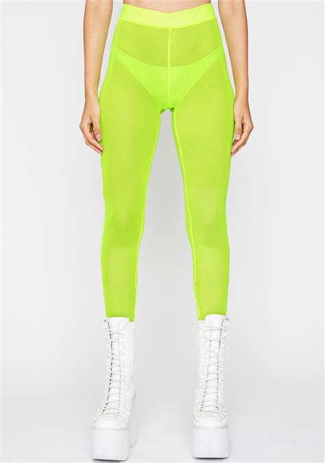 Sheer Leggings Neon Yellow Dolls Kill