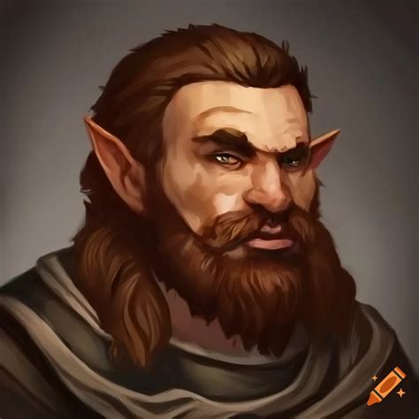 Portrait Of Dwarf Male Dnd Brown Hair Beard Brown Eyes On Craiyon