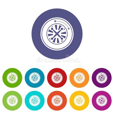 Color Fijado Iconos Del Vector De La Ruleta Ilustraci N Del Vector