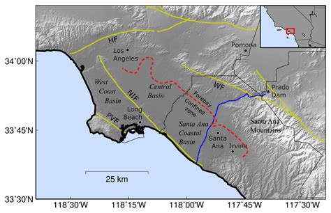 Location And Tectonic Setting Of The Los Angeles Central And West Coast