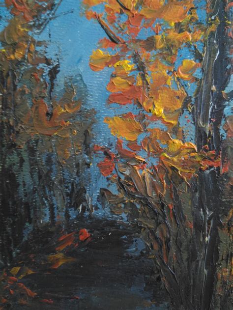 Falling Trees Painting Landscape Original Art Autumn Forest Etsy