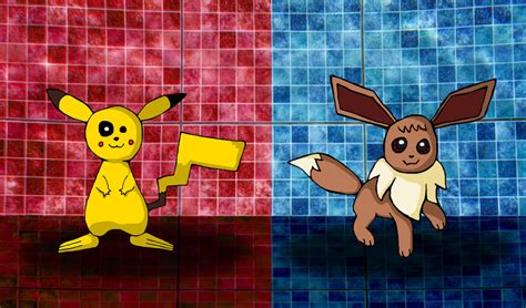 Pikachu Vs Eevee By Liquidfrogstudios On Deviantart