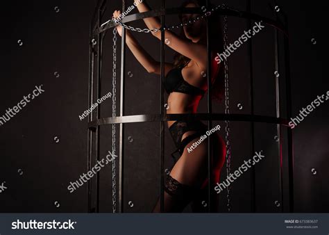 Sexy Woman Black Lingerie Studio Stock Photo 673383637 Shutterstock