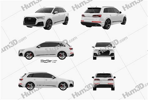 Audi Q7 S Line 2022 Blueprint Template 3dmodels