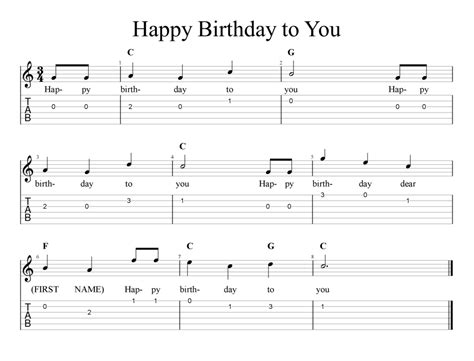 Happy Birthday to You - TAB | FreeWheelinGuitar.com