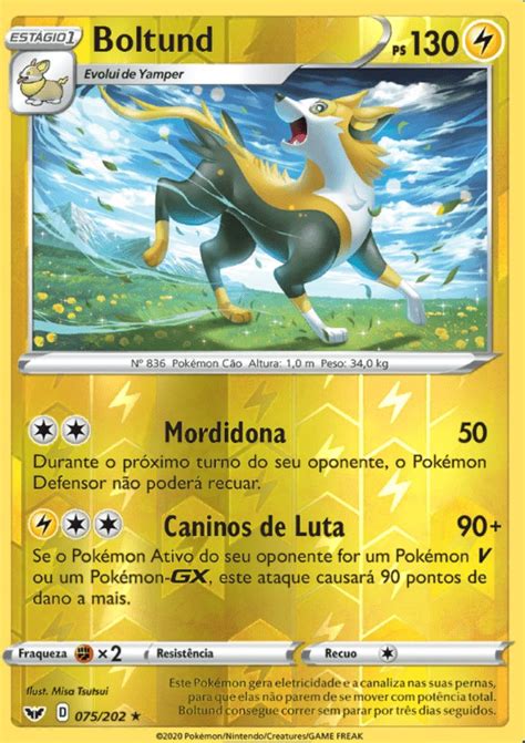 Boltund 75 202 REV FOIL Carta Avulsa Pokemon Planeta Nerd Geek