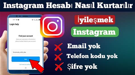 E Posta Ve Telefon Numaras Olmadan Instagram Hesab Nas L Kurtar L R