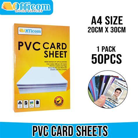 Officom Pvc Film Id Card Sheet Sheets A Size For Id Printing Bag