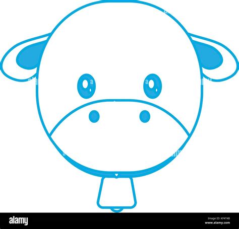 Cute Cow Icon Over White Background Vector Illustration Stock Vector