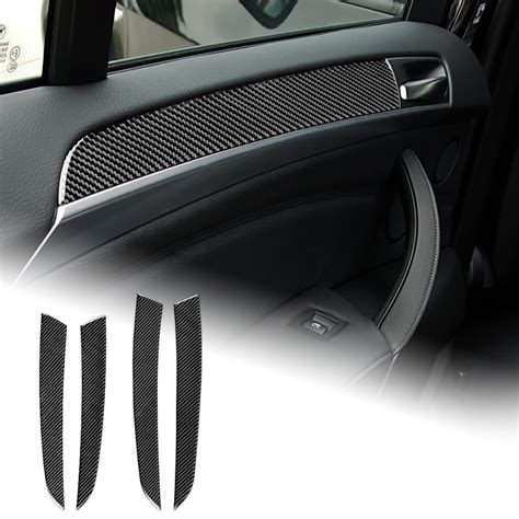 AIRSPEED For BMW E70 Door Handle Panel Cover Black Carbon Fiber Door