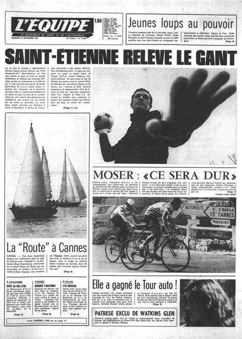 L Quipe Front Page From September