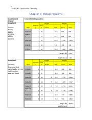 W05 Worksheet Chapter 7 MetalsProblems Docx 1 CONST 285 Construction