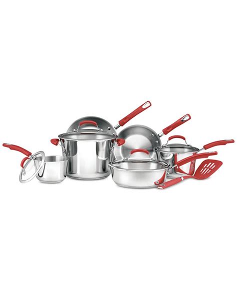 Rachael Ray Classic Brights Stainless Steel 11 Pc Cookware Set Macys