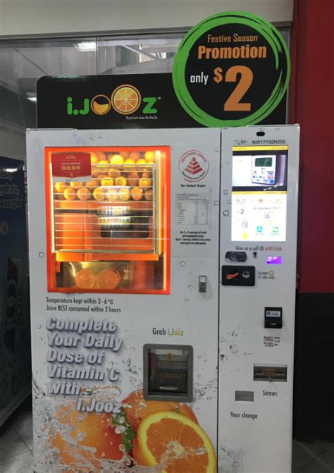 Food Review I Jooz Fresh Orange Juice Vending Machine TheChilliPadi