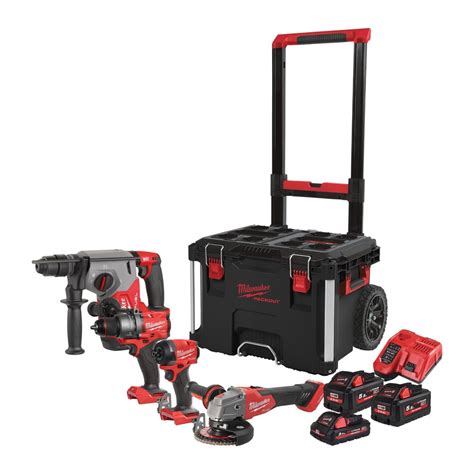 Milwaukee M18 FPP4E 555T Powerpack Met 4 Machines 18V 1x3 0Ah 2x5 5Ah