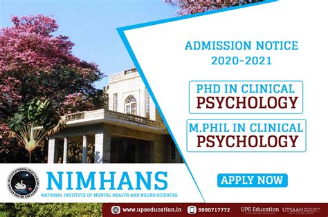 Nimhans M Phil Clinical Psychology Admission Ups Education