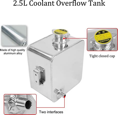 L Aluminum Radiator Coolant Overflow Reservoir Recovery Water Tank