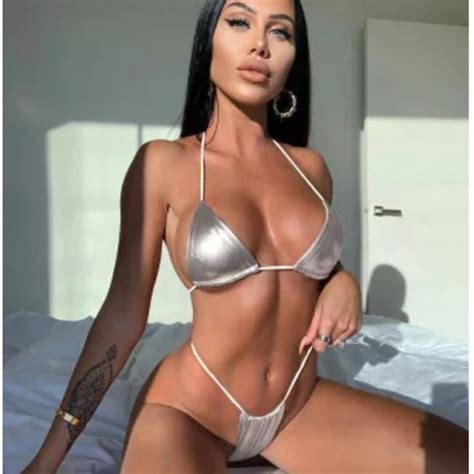 CocoBikinis Swim Sexy Silver Metallic Brazilian Micro Bikini Poshmark