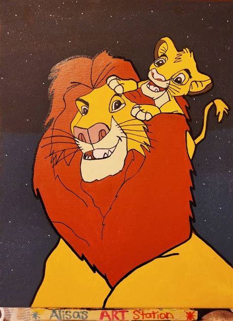 Disney's Mufasa and Simba Painting | Etsy