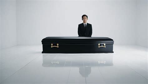 evoking japanese funeral customs the suited person behind the coffin ...