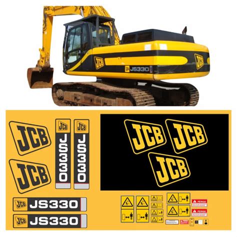 Adesivo Escavadeira Compat Vel Jcb Js Lc Etiquetas