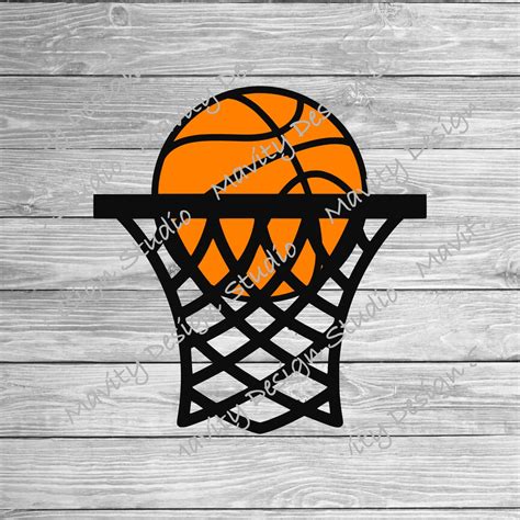 Basketball In Hoop Png Basketball Svg For Cricut Basketball Hoop