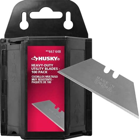 Husky Heavy Duty Utility Blades Dispenser Pack Hkht The