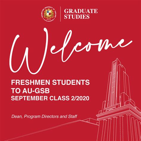 Welcome Gsb Freshmen Graduate Students To The Semester Graphic