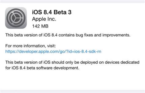 iOS 8 4 Beta 3 lanzado para desarrolladores y pruebas beta públicas