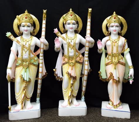 Rajendra Art S Painted White Marble Lord Ram Darbar Statue Temple At