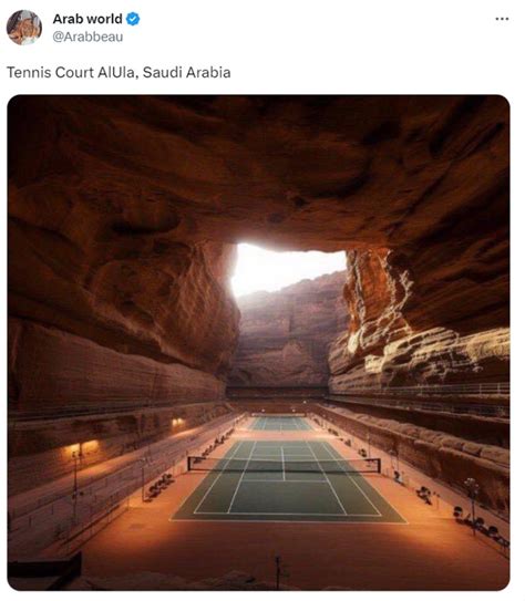 Tennis Court Of AlUla Saudi Arabia Or A Digital Artwork Read The