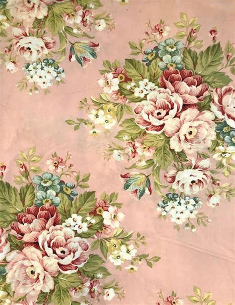 Cottage Floral Fabric Shabby Chic Fabric Roses Fabric Beach Cottage