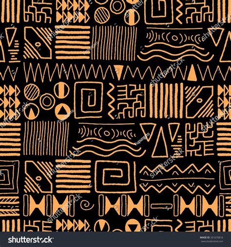 African Ethnic Pattern Tribal Art Background Stock Vector 331676816