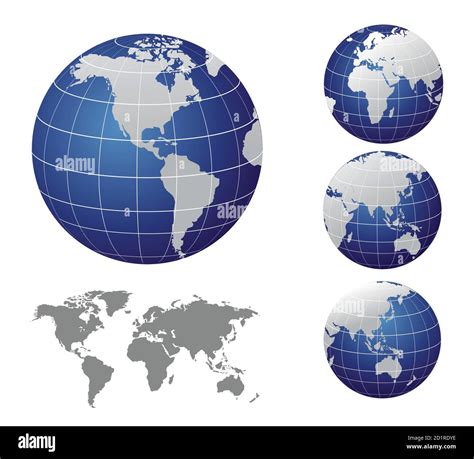 Vector Map And Globe Of The World Stock Vector Image Art Alamy