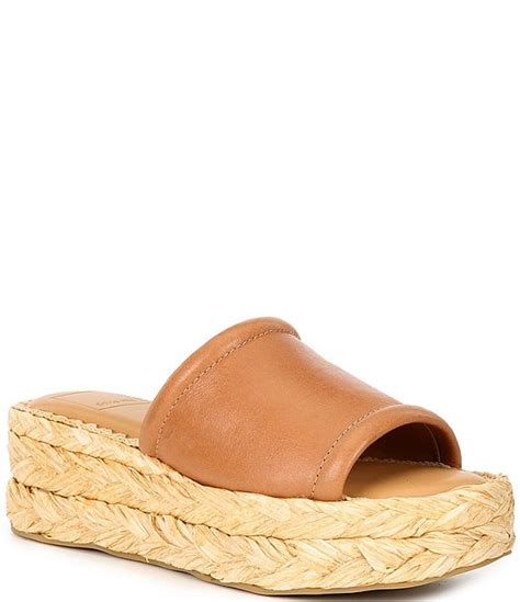 Dolce Vita Chavi Leather Platform Espadrille Wedge Sandals Dillards