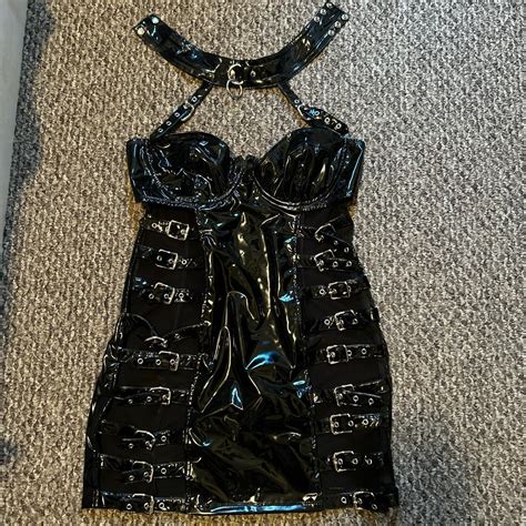 Dollskill House Of Widow Buckle Pvc Dress So Depop