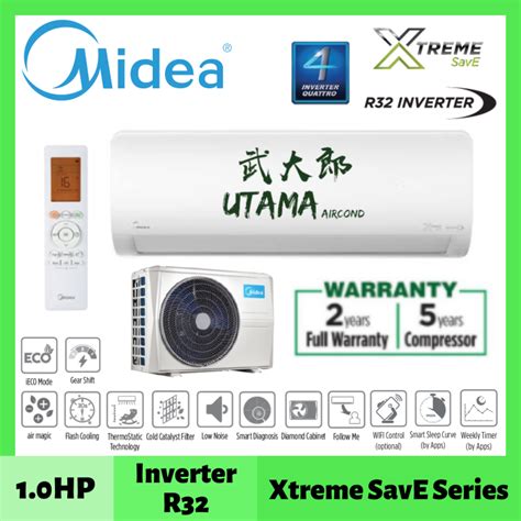 Midea MSXS 10CRDN8 1 0HP Xtreme SavE Inverter R32 Wall Mounted Air