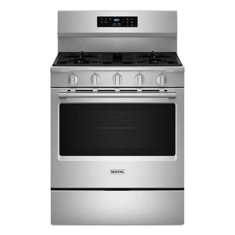 Maytag 30 In 5 Burners Freestanding Gas Range In Fingerprint Resistant Stainless Steel With No