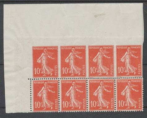 France 1907 Semeuse 10c Red In Block Of 8 With Superb Catawiki