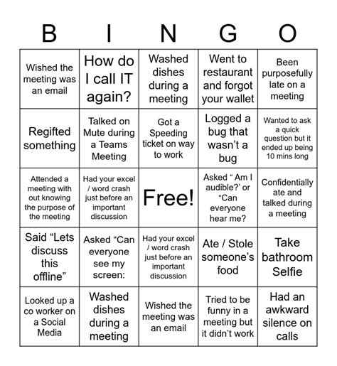 Never Have I Ever Bingo Card