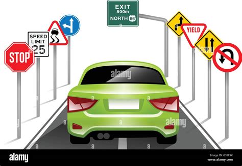 Road Signs, Traffic Signs, Transportation, Safety, Travel Stock Vector ...