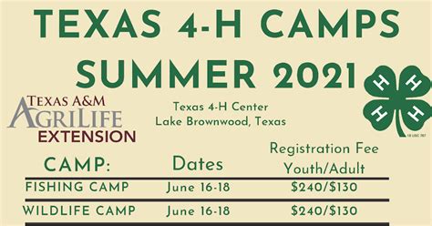 Comal County 4 H News Archive 4 H Summer Camps At The Texas 4 H Center